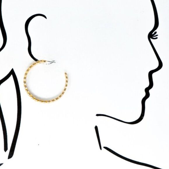 Chevron 》 Hoop Earrings - Picture 3 of 3